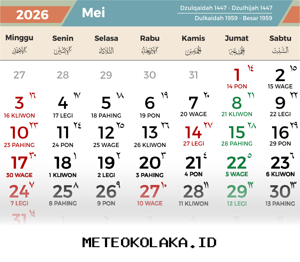 Daftar 3 Tanggal Merah Mei 2026 dan Rencana Liburan Panjang yang Bisa Segera Disusun